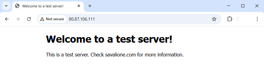 Accessing the default server via Chrome and IPv4 address Accessing the default server via Chrome and IPv4 address