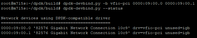Network devices are using a DPDK-compatible driver