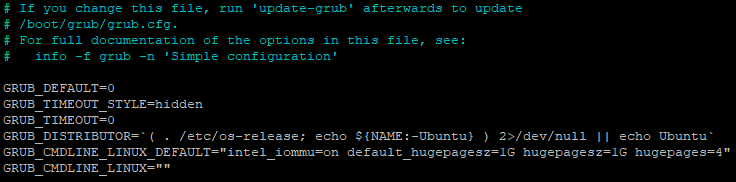 Editing Linux kernel boot parameters (grub) Intel server