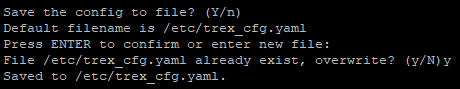 Using the TRex DPDK bind tool, saving configuration