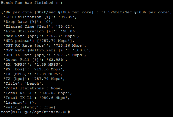 L2 simple benchmark using Cisco TRex
