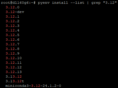 Available Python versions to be installed