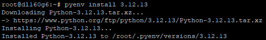 Python is being installed via pyenv